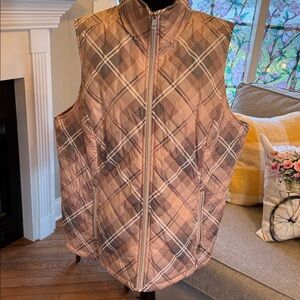 CJ Banks Pink Plaid Quilted Vest - 1X NWOT